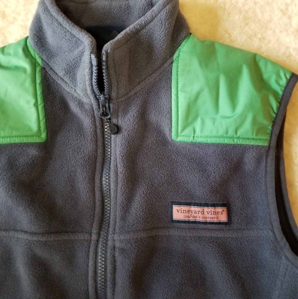 Vineyard Vines Mens Shep Fleece Vest Blue Green Preppy - Picture 3 of 16